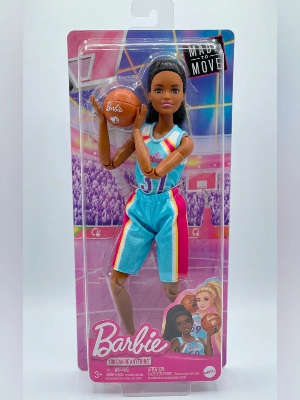 Barbie Made To Move Basketball Player Doll in Uniform With Accessories
